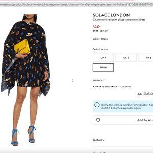 SOLACE LONDON Chanton floral-print plissé-crepe mi